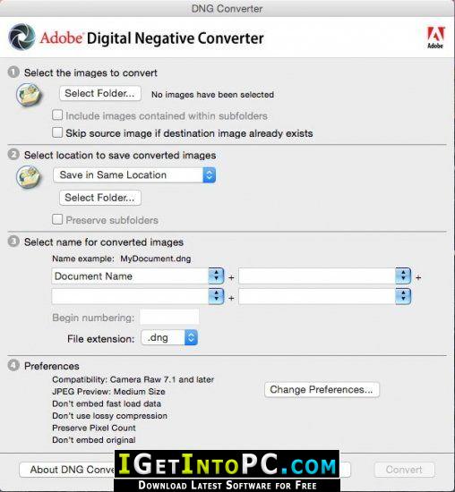 Adobe dng converter download