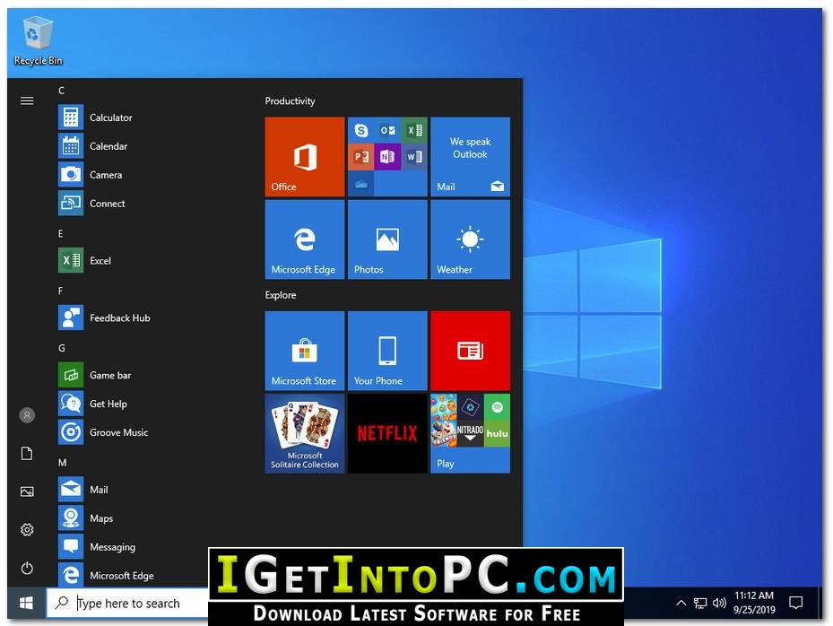 Windows 10 Pro with Office 2019 October 2019 Free Download