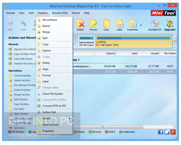 mini tool partition wizard free edition