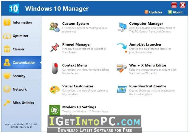 download the new version for android Windows 10 Manager 3.8.2