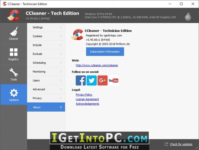 ccleaner technician download