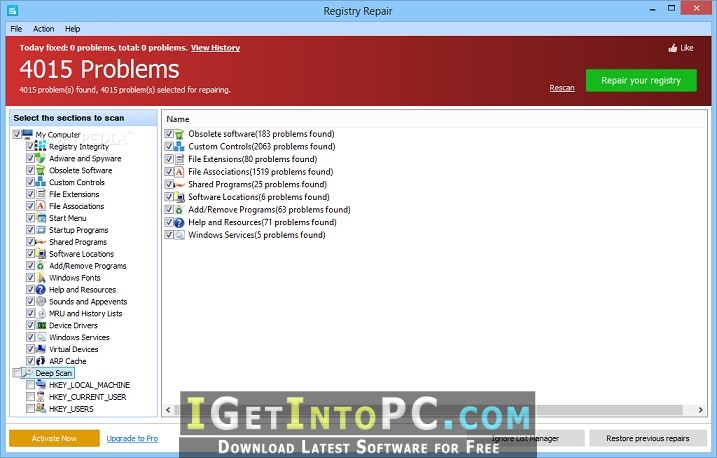 glary registry repair serial key