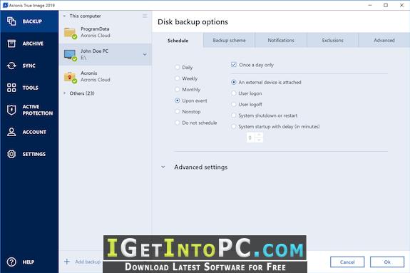 installing acronis true image 2019 on a second computer