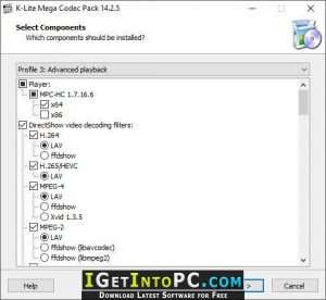 K-Lite Codec Pack 17.7.3 instaling