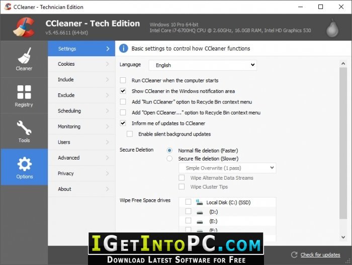 CCleaner Professional 6.16.10662 for mac instal free