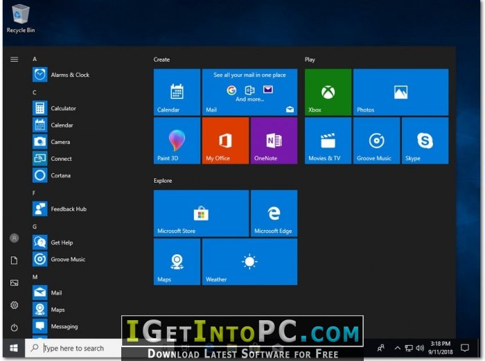 windows 10 pro 10240 getintopc