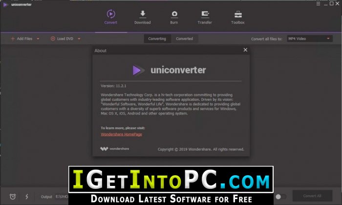 free instals Wondershare UniConverter 15.0.5.18