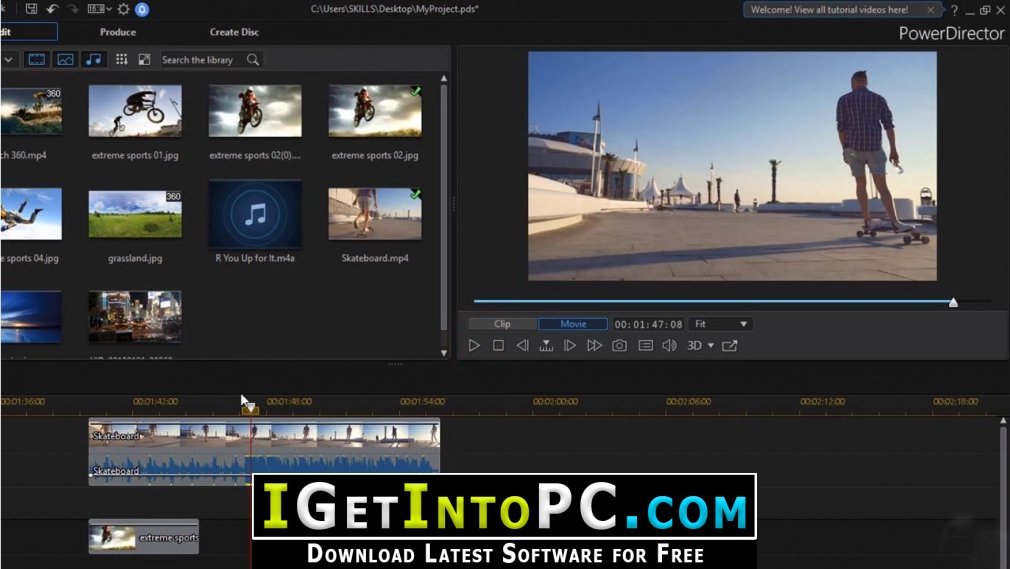 powerdirector video editor download for pc