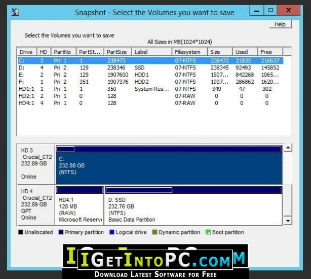 drive snapshot recovery disk