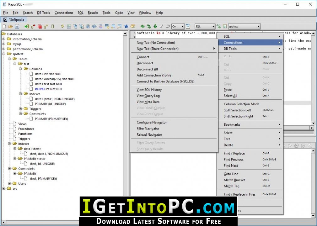 razorsql mysql database to zip file