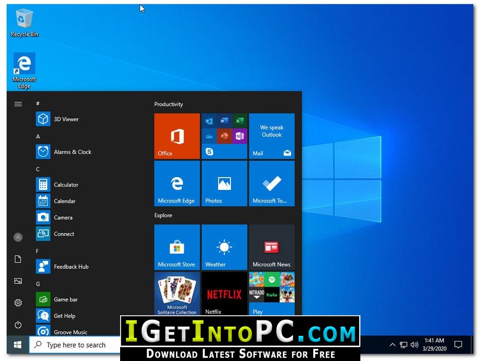 Windows 10 Pro All In One April 2020 Free Download