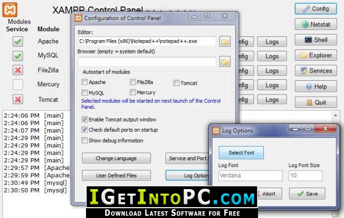 xampp control panel v3.2.1 icloud