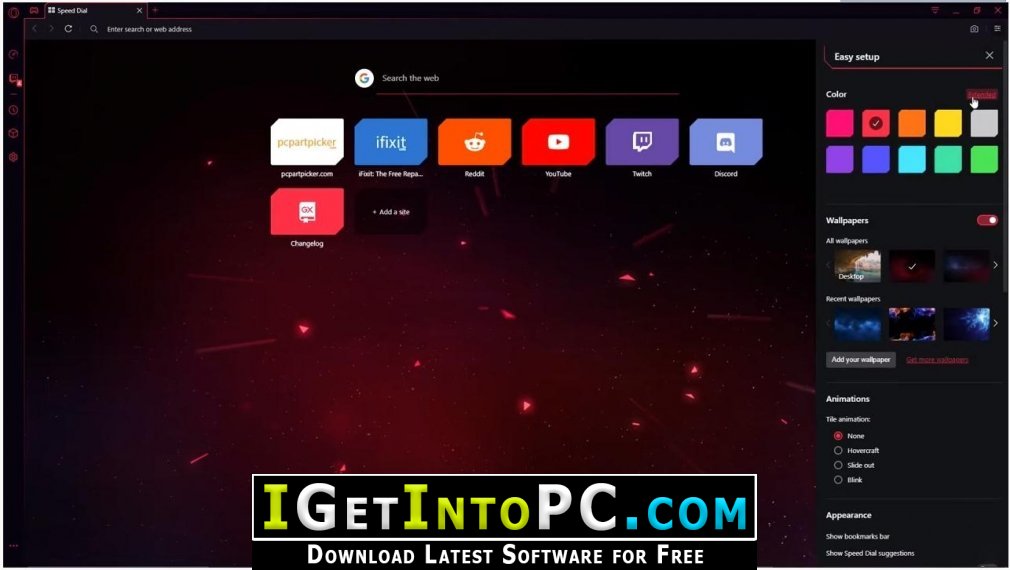 Opera GX Gaming Browser 67 Offline Installer Free Download