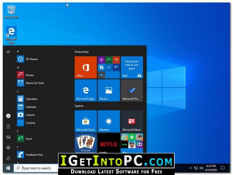 Windows 10 Pro with Office 2019 June 2020 Free Download