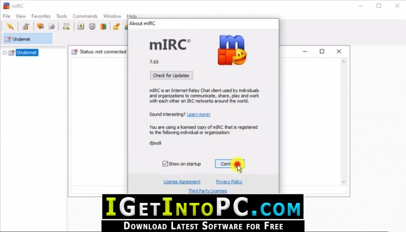 for windows instal mIRC 7.73