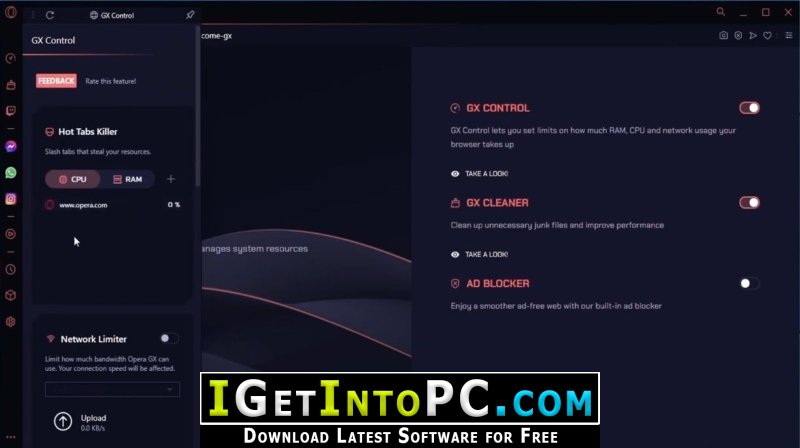 Opera GX Gaming Browser 85 Offline Installer Download