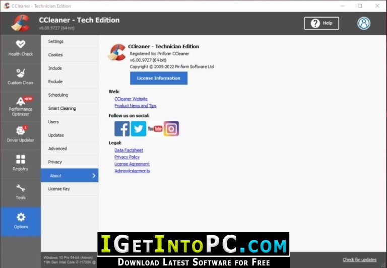 for windows instal CCleaner Professional 6.13.10517