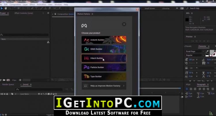 download motion factory for after effects