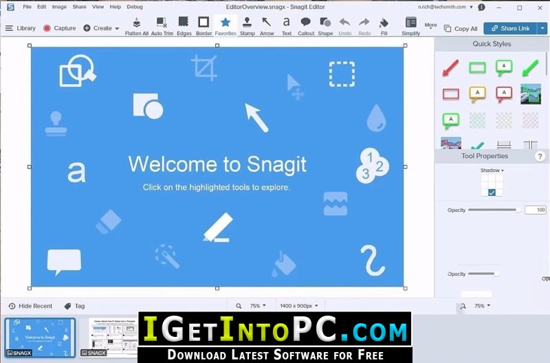  Snagit 2024 - Screen Capture & Image Editor [PC/Mac Online  Code] : Software